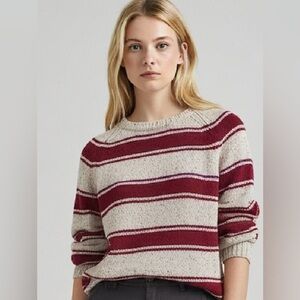 Hawkins McGill Burgundy Stripe Knit Sweater Men's Size M